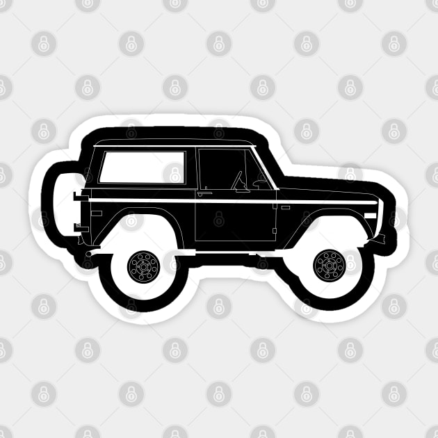 Ford Bronco White Outline Sticker by kindacoolbutnotreally